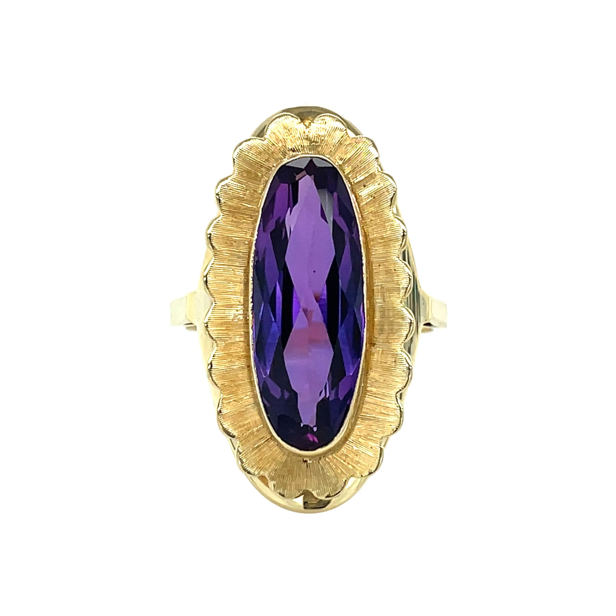 Gouden ring met saffier 14 kt